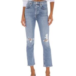 Agolde Riley High Rise Straight Crop in Whiplash Size: 27